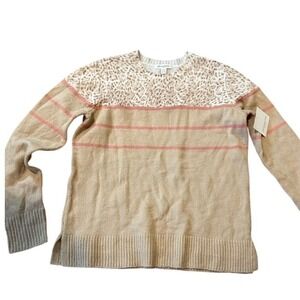 NWT BeachLunchLounge Sweater Small Cheetah Print Striped Knit